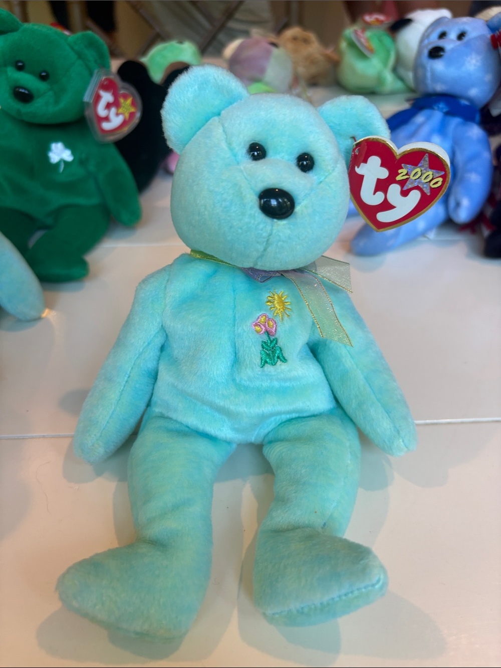 Ty Beanie Baby Plush Bear - Ariel
